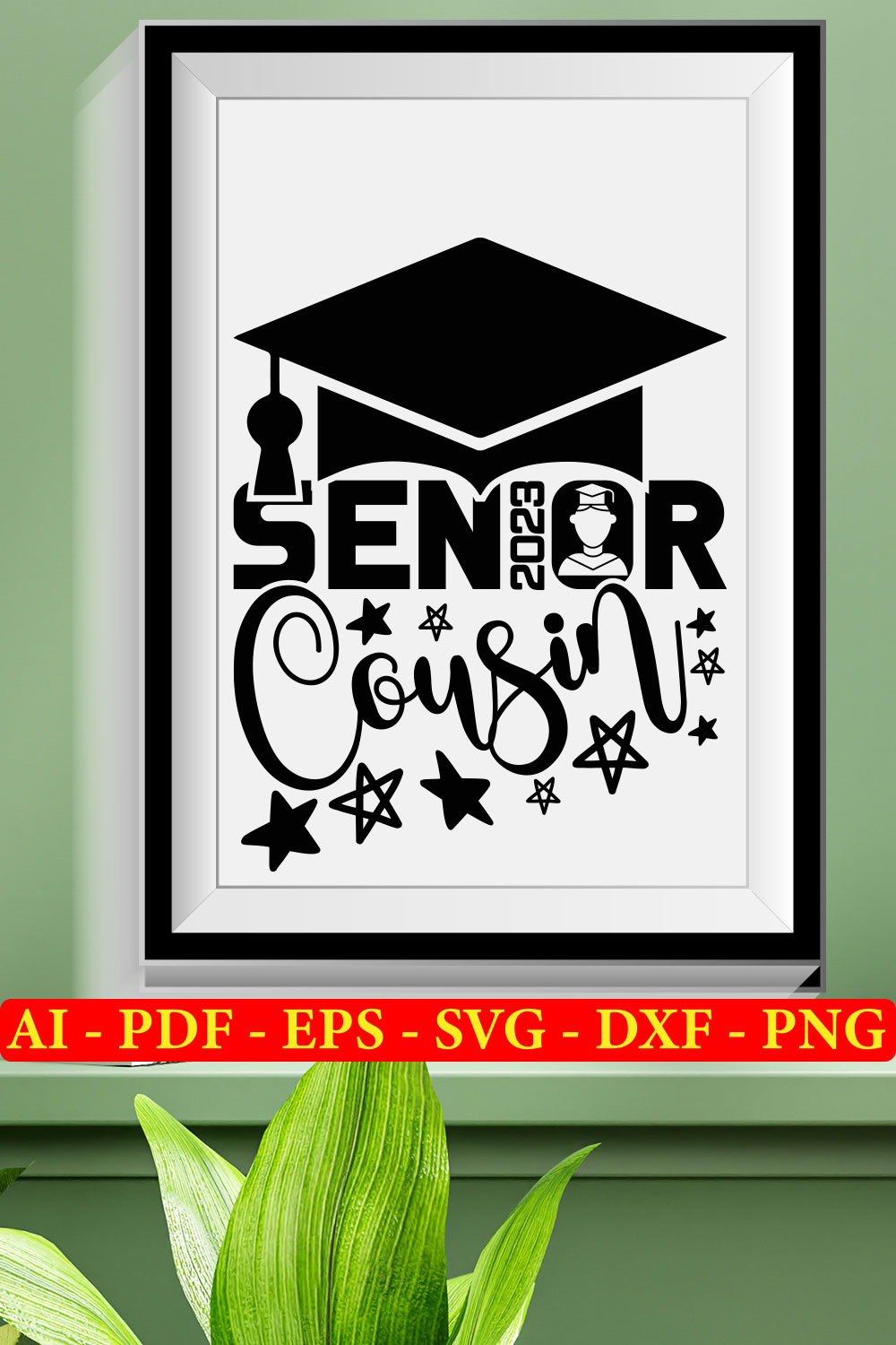 Senior Family 2023 SVG Bundle, Graduation Cut Files pinterest preview image.