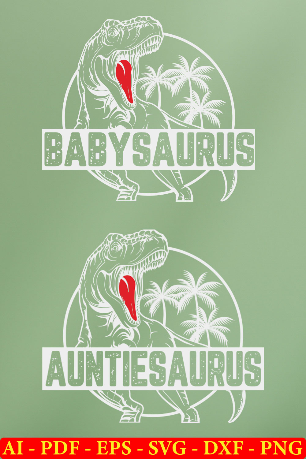 6 Dinosaur T-shirt SVG Bundle Vol-05 pinterest preview image.