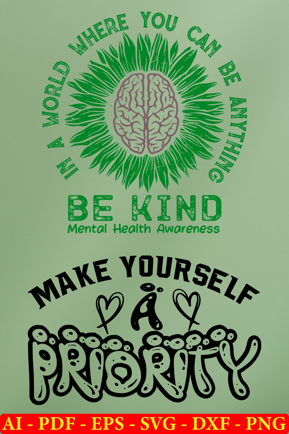 6 Mental Health Matters T-shirt SVG Bundle Vol-02 pinterest preview image.