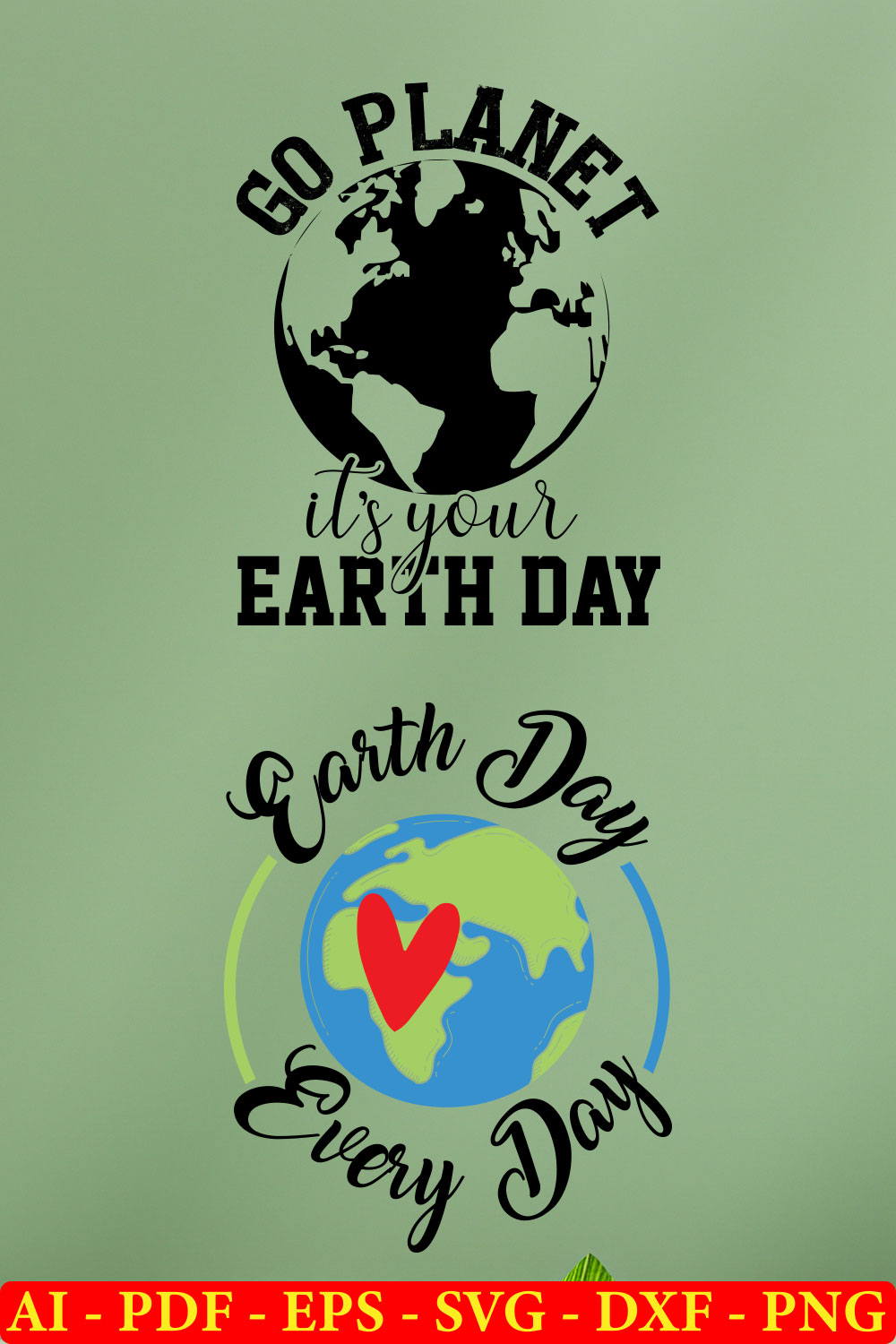 6 Earth Day T-shirt SVG Bundle Vol-02 pinterest preview image.