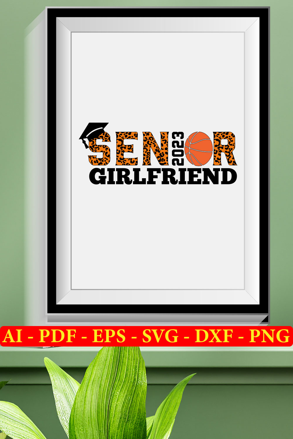 Basketball Senior 2023 SVG Bundle pinterest preview image.