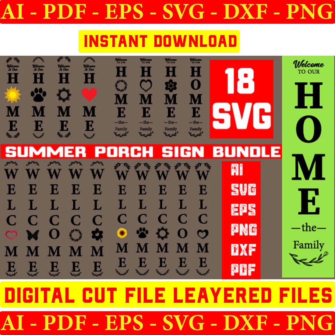 Screen shot of a computer screen with the text summer porch sign bundle.