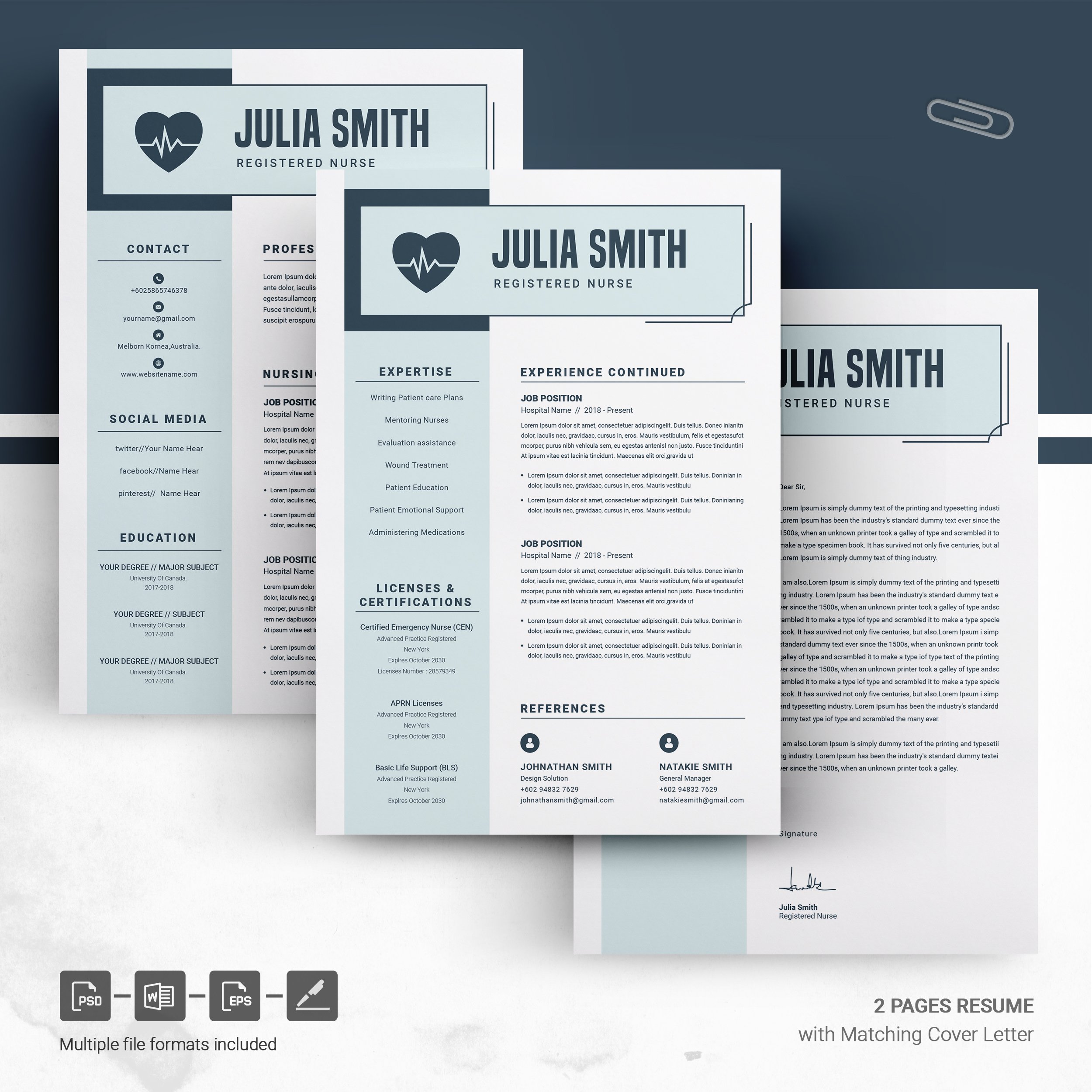 05 page free resume design template 285
