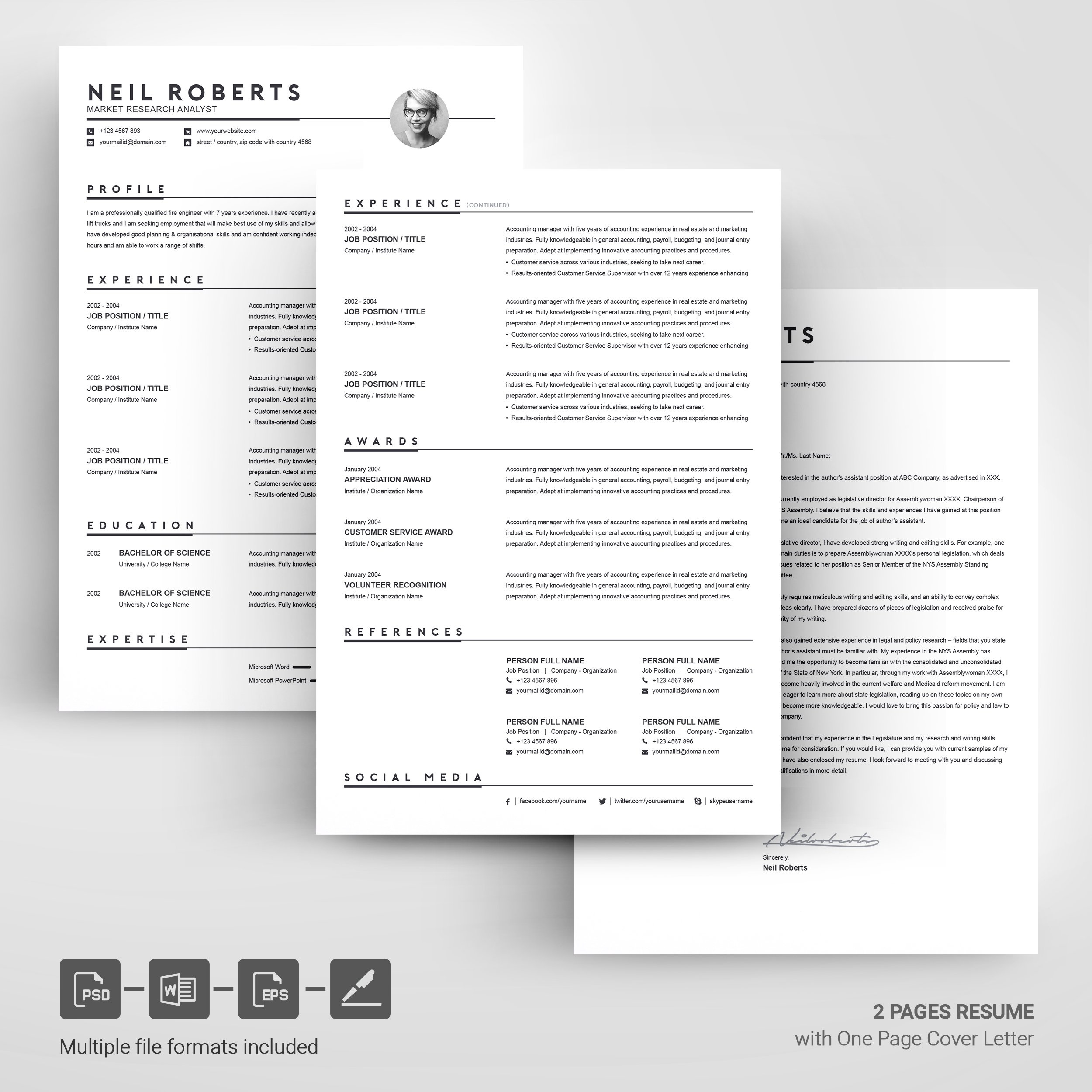05 page free resume design template 760