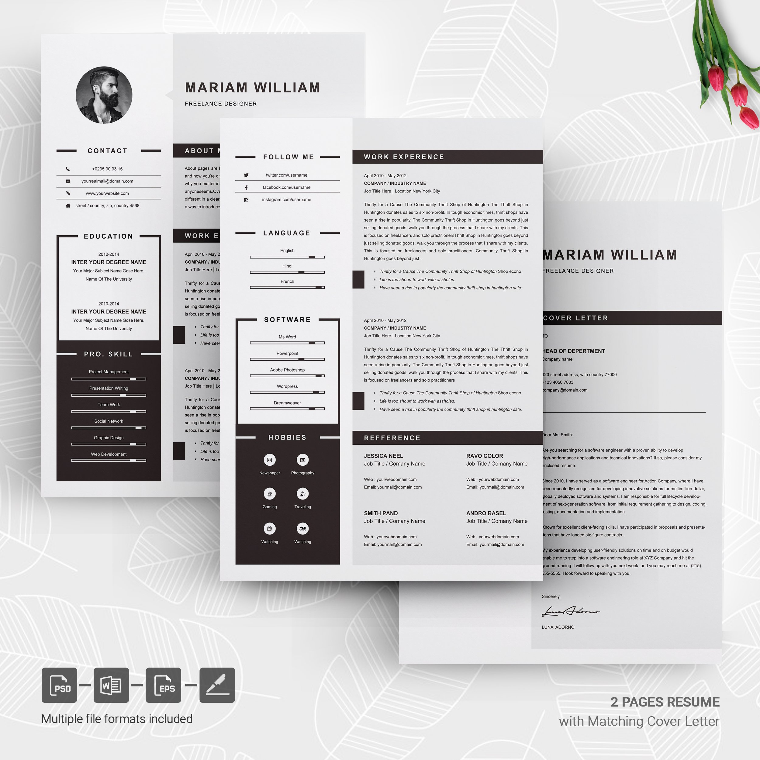 05 page free resume design template 970