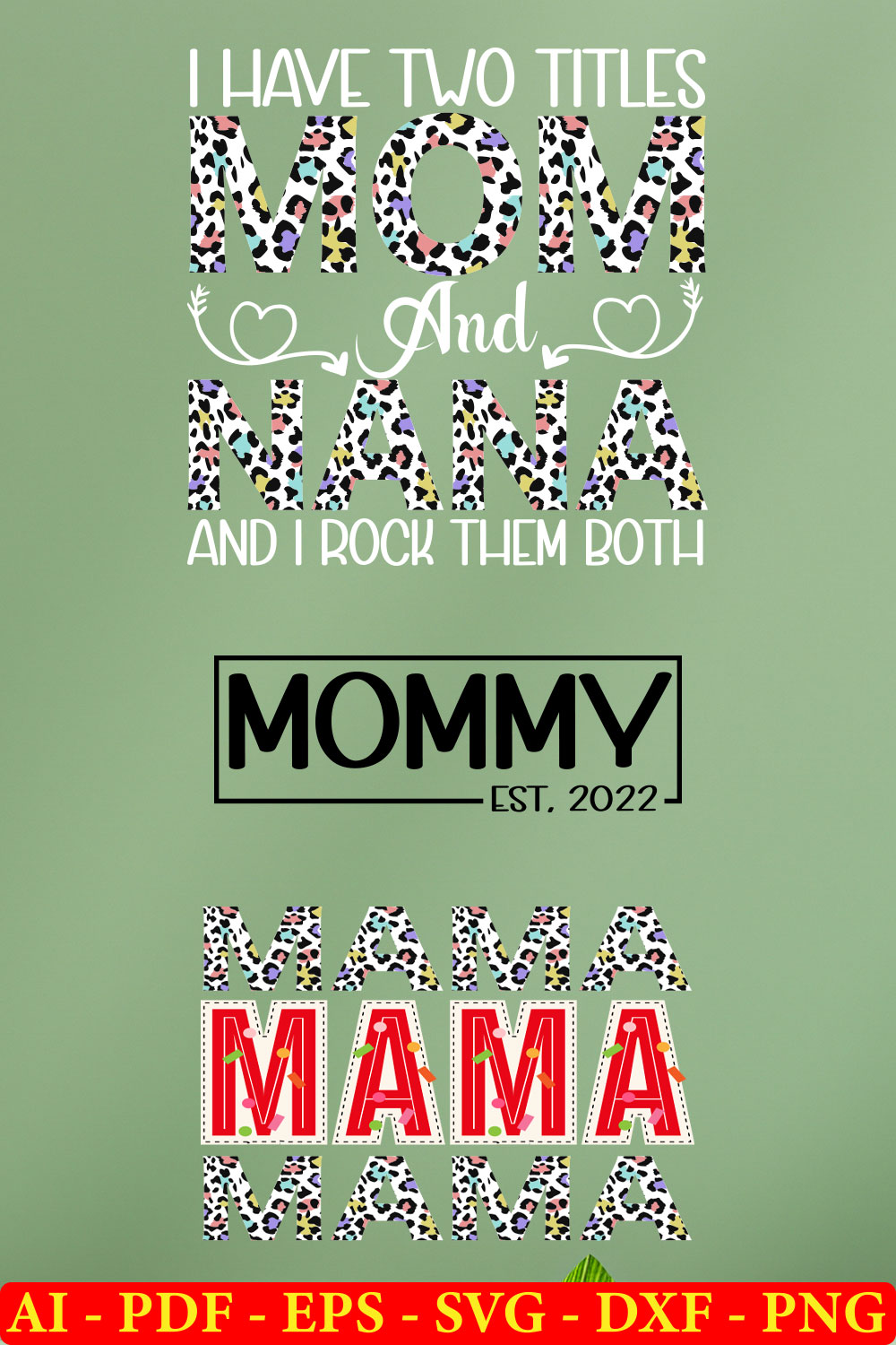 6 Mothers Day T-shirt SVG Bundle Vol-03 pinterest preview image.