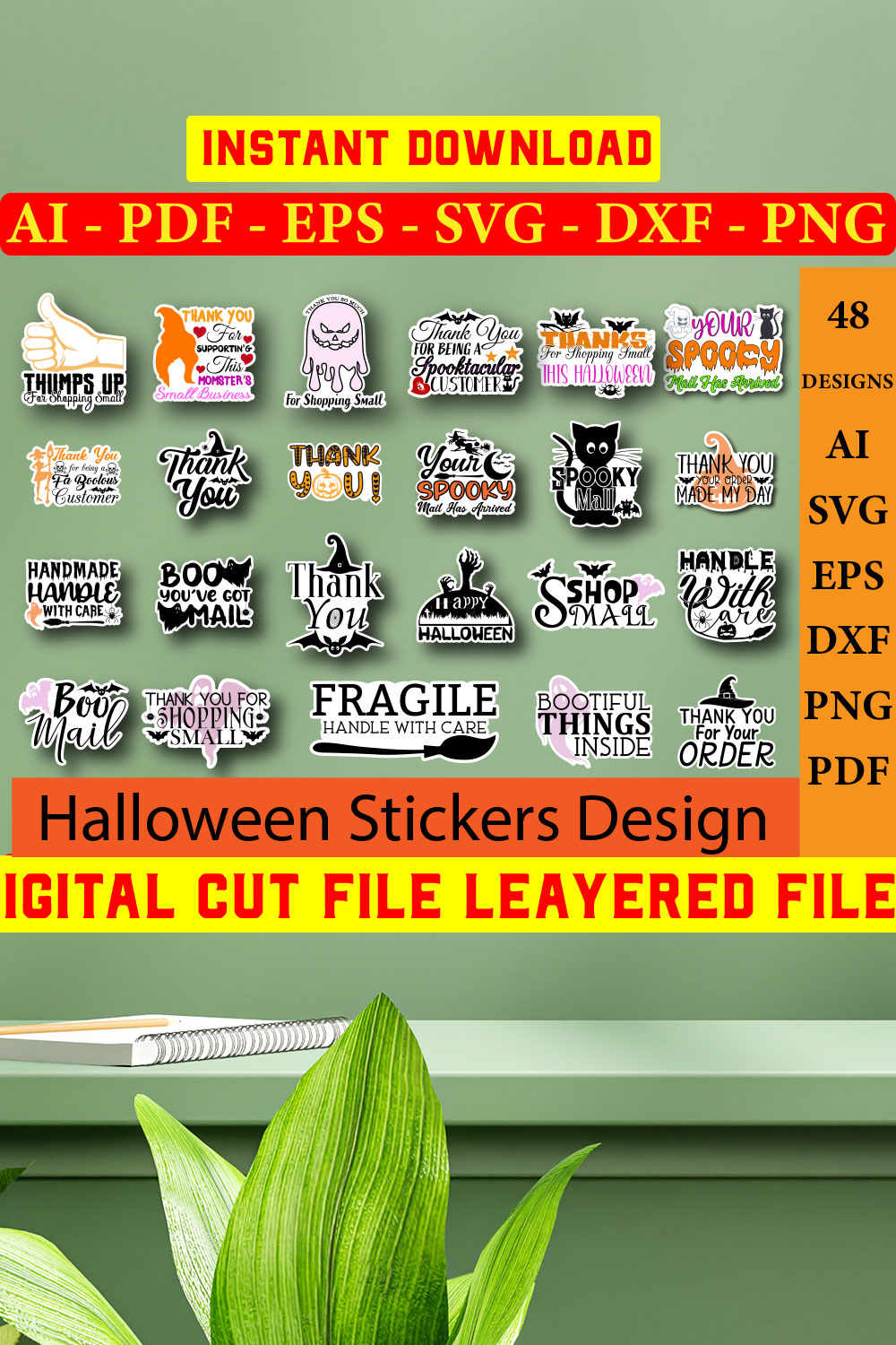 Halloween Sistker Design SVG Bundle pinterest preview image.