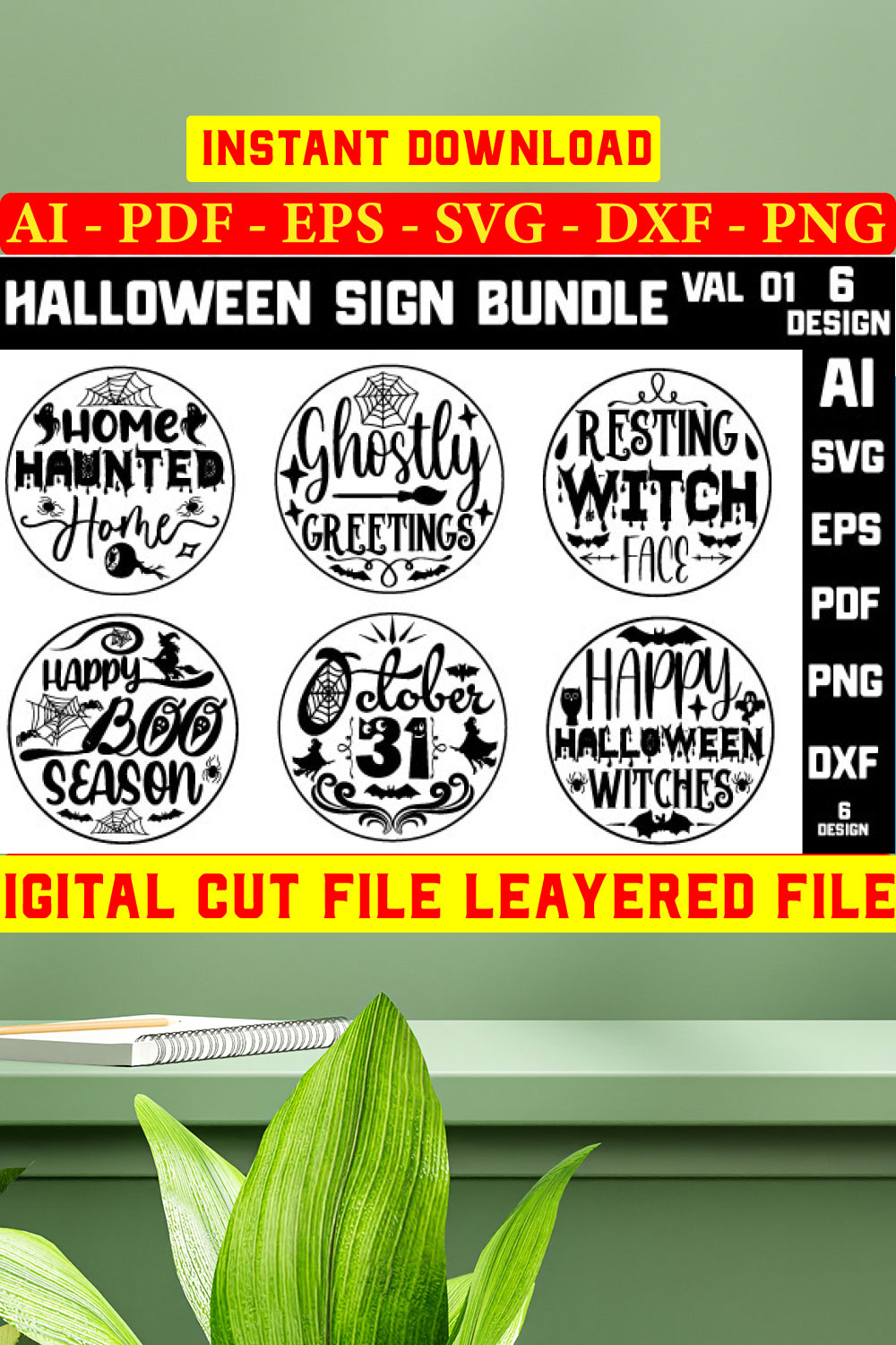 Halloween Sign Bundle Vol-1 Welcome to Halloween svg pinterest preview image.