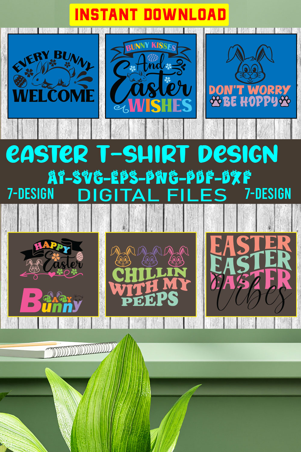 Easter T-shirt Design Vol-01 pinterest preview image.