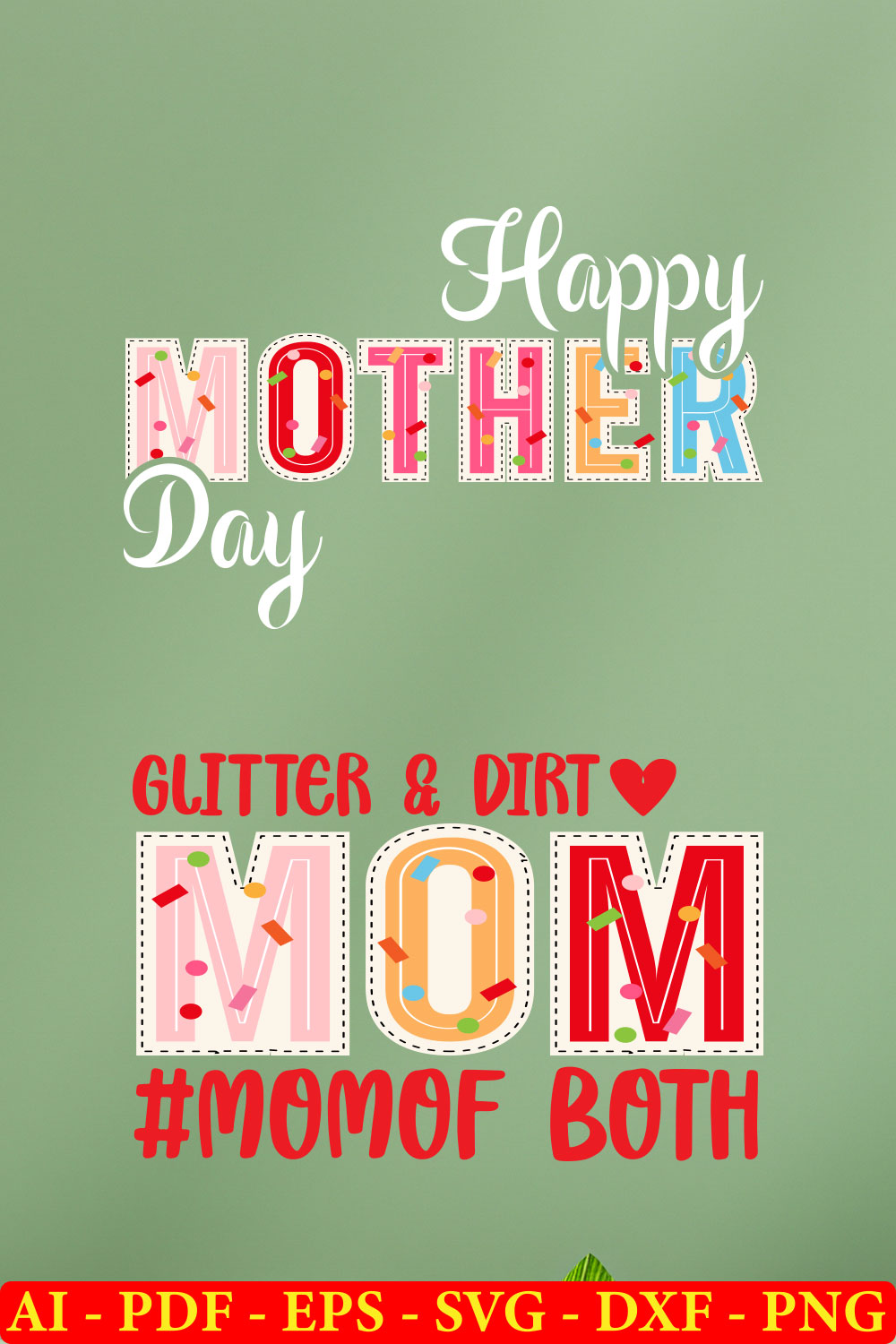 6 Mothers Day T-shirt SVG Bundle Vol-02 pinterest preview image.