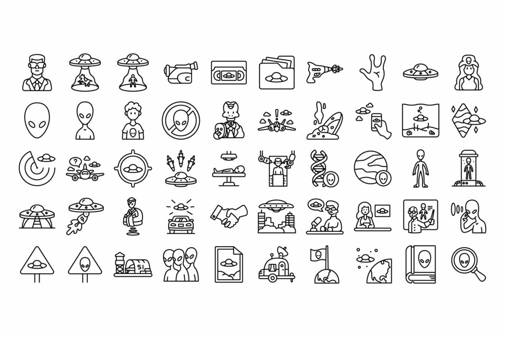 50 UFO and Alien Icons – MasterBundles
