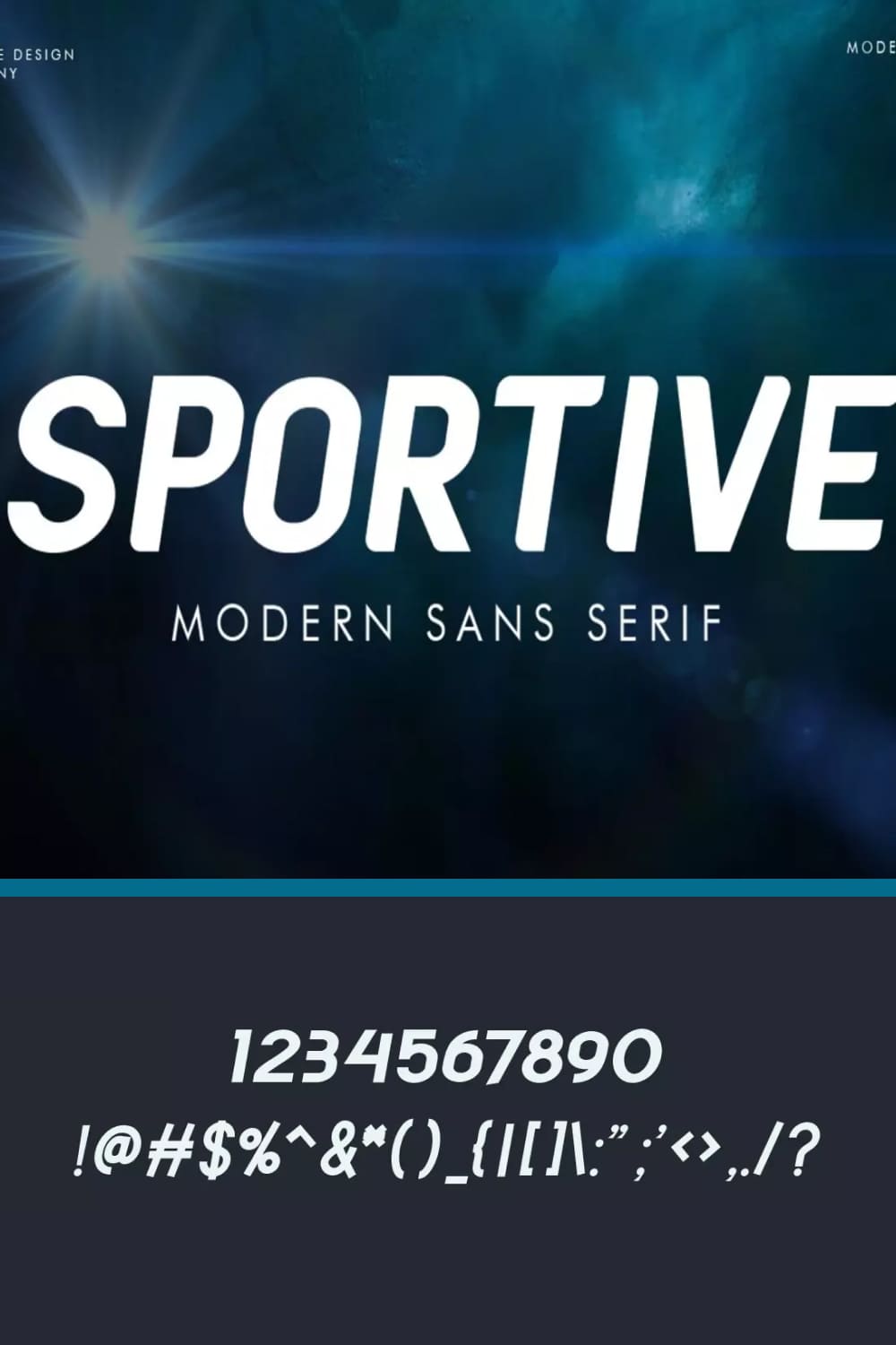 An example of writing a Sportive Modern Font in large white letters.