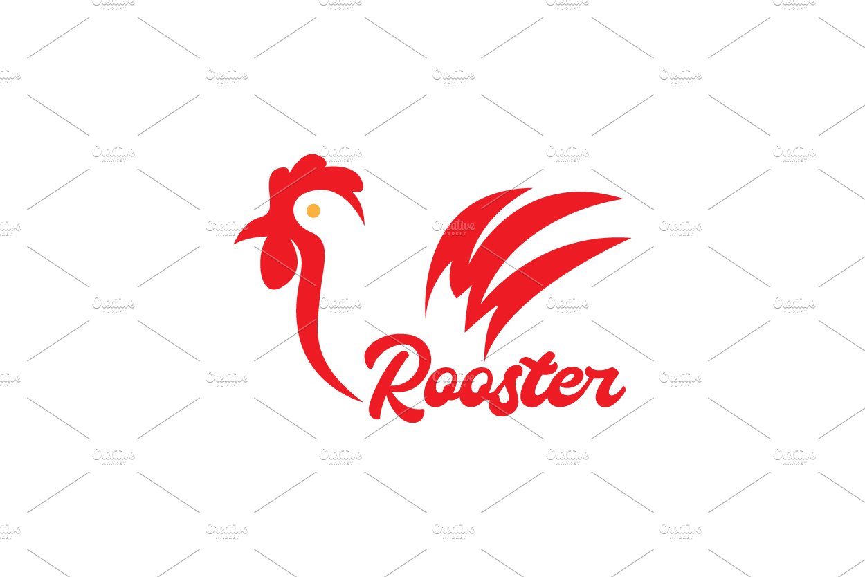 red isolated shape rooster logo cover image.