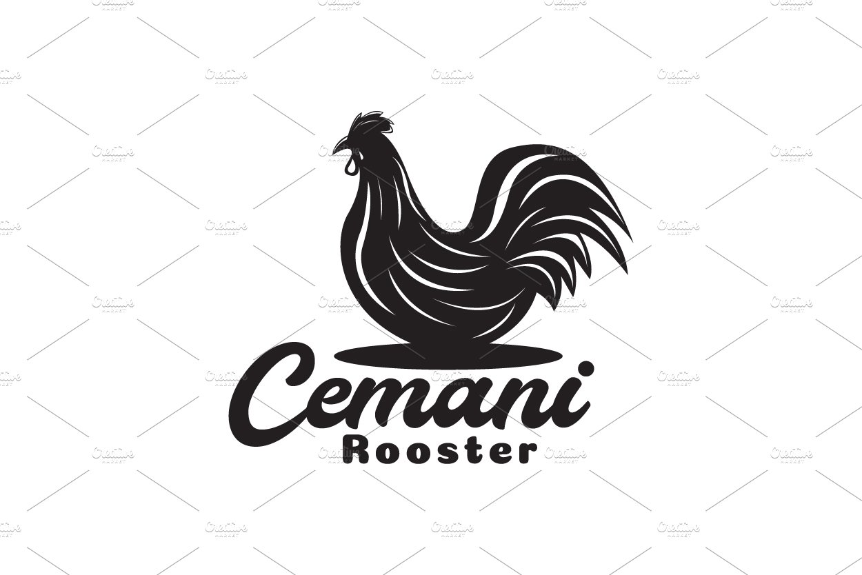 black rooster cemani logo design cover image.