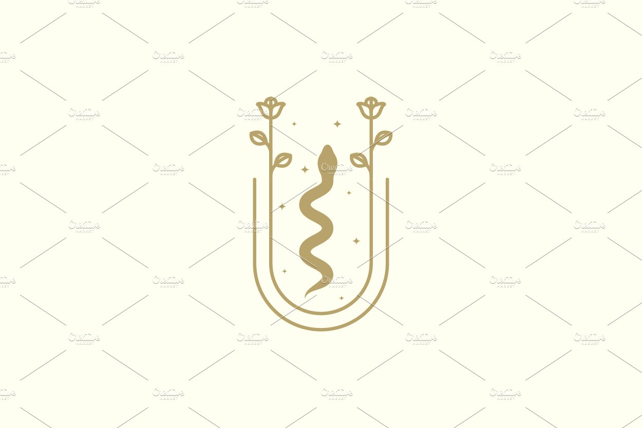 art snakes with foliage logo design cover image.