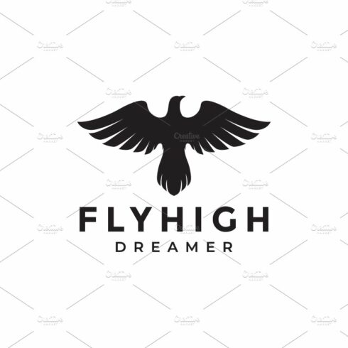 flat fly falcon modern logo design cover image.