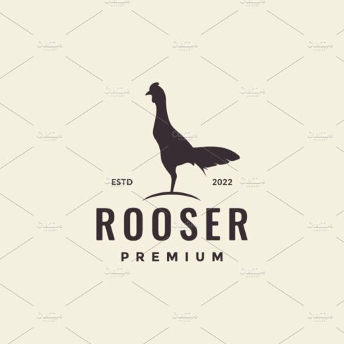 upright rooster logo design symbol cover image.