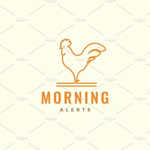morning crowing rooster logo design cover image.
