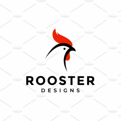 minimalist modern head rooster logo cover image.