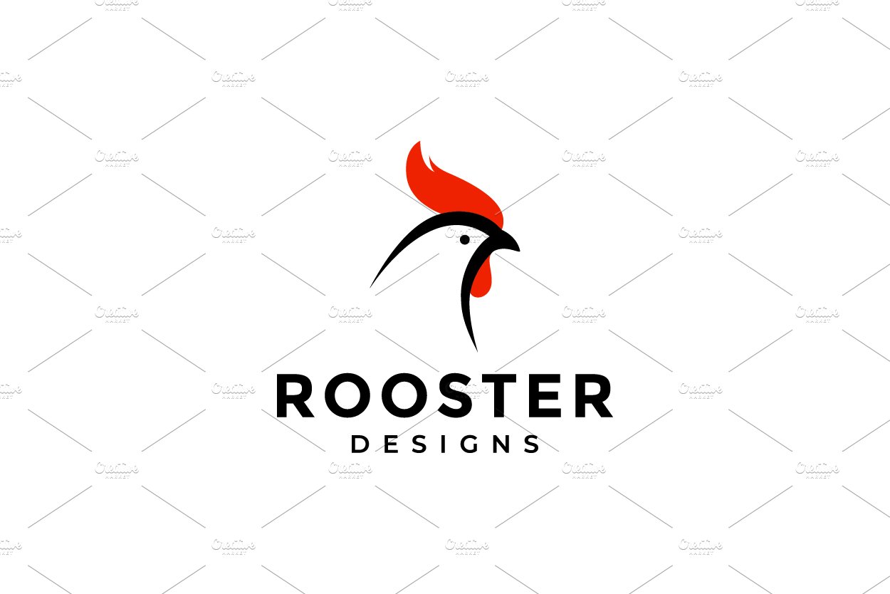 minimalist modern head rooster logo cover image.