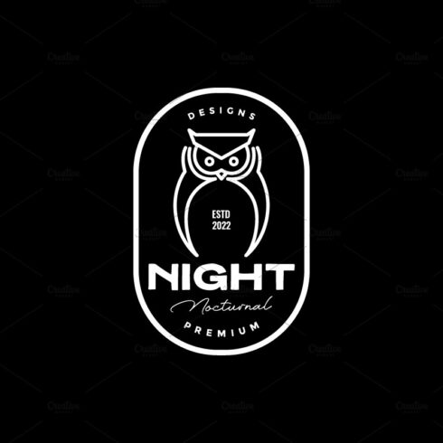 badge line minimal owl logo design cover image.