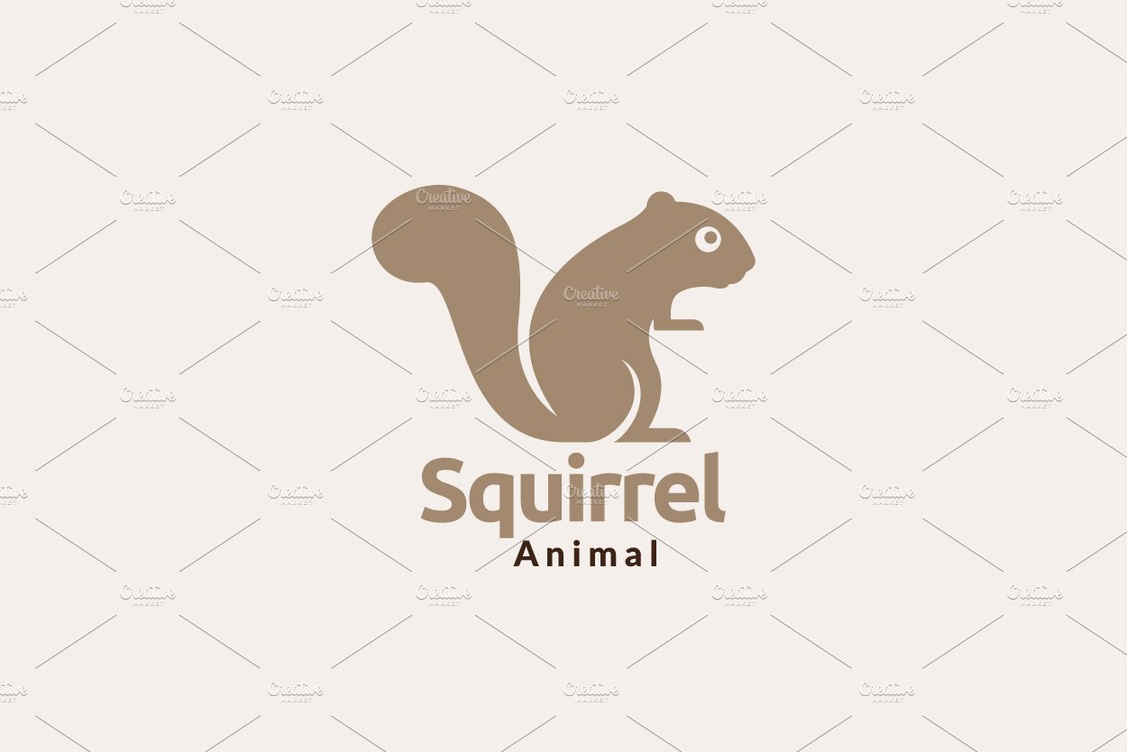 flat little squirrel logo design cover image.