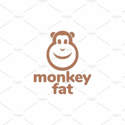 cartoon fat face monkey logo design cover image.