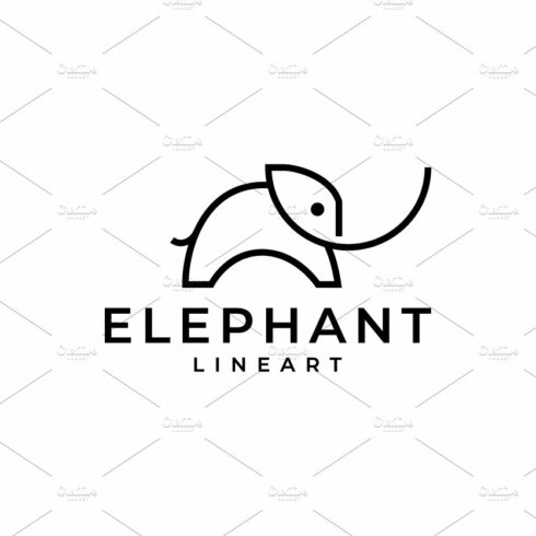 minimal elephant logo design vector cover image.