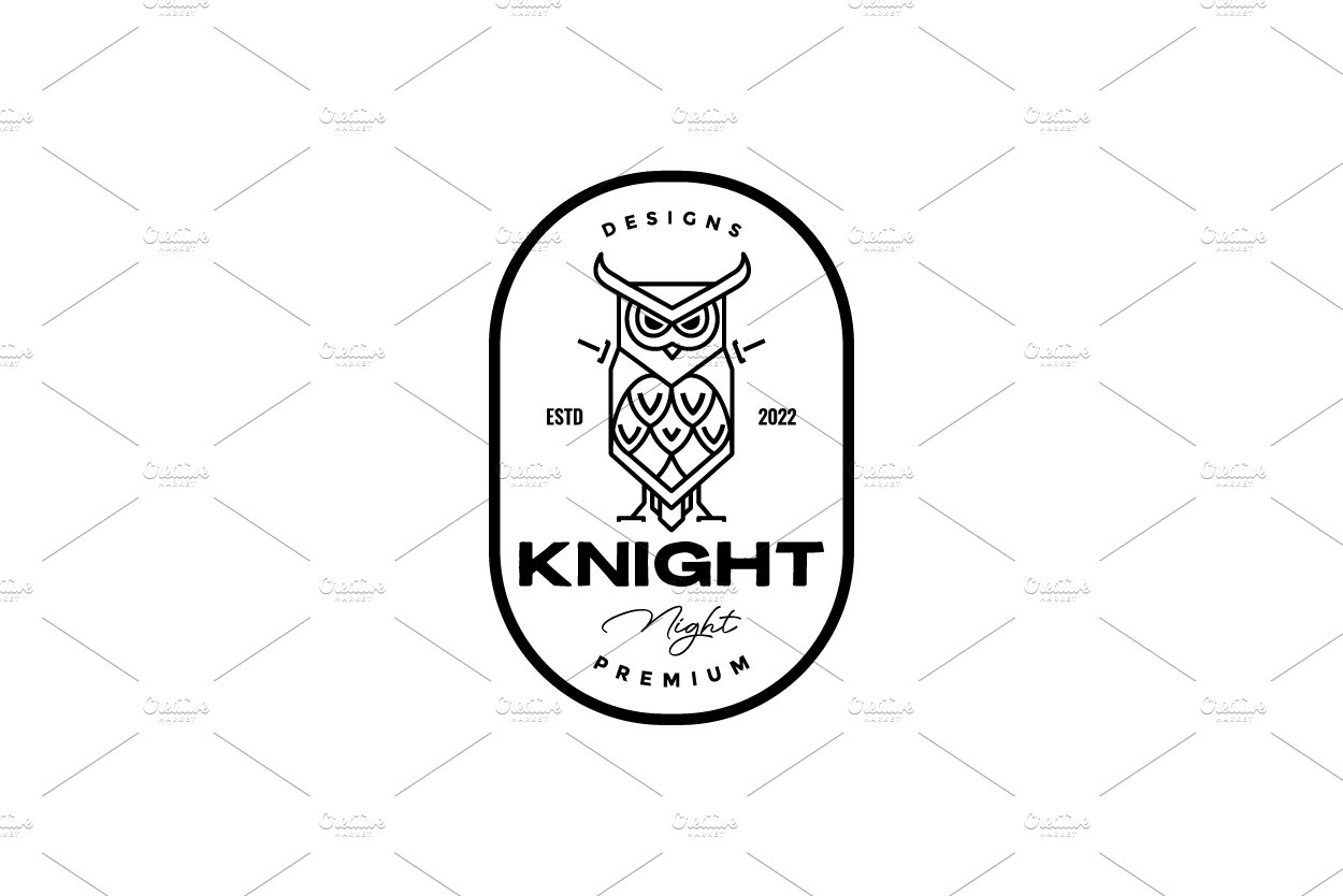 owl art badge logo design cover image.