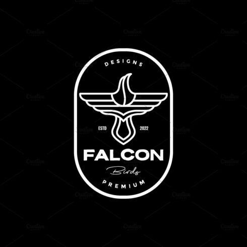 polygon line falcon logo badge cover image.