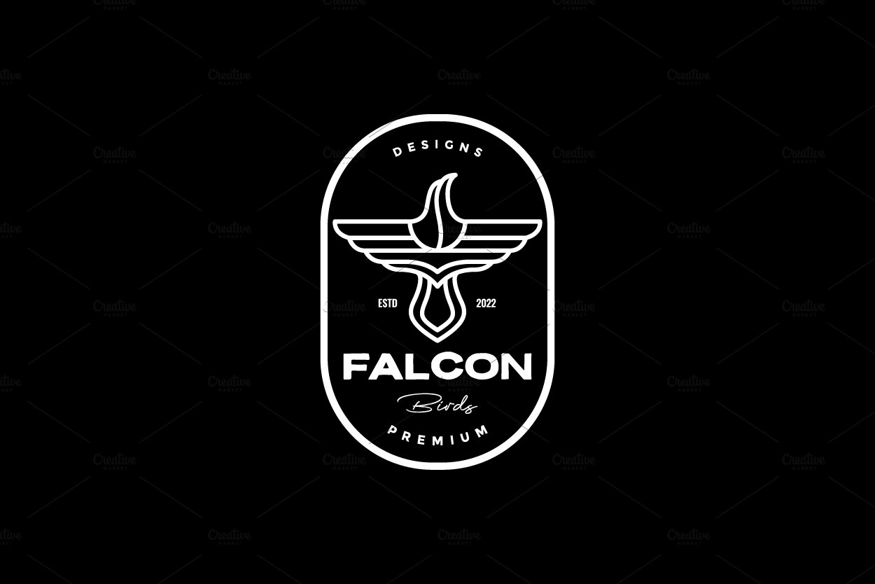 polygon line falcon logo badge cover image.
