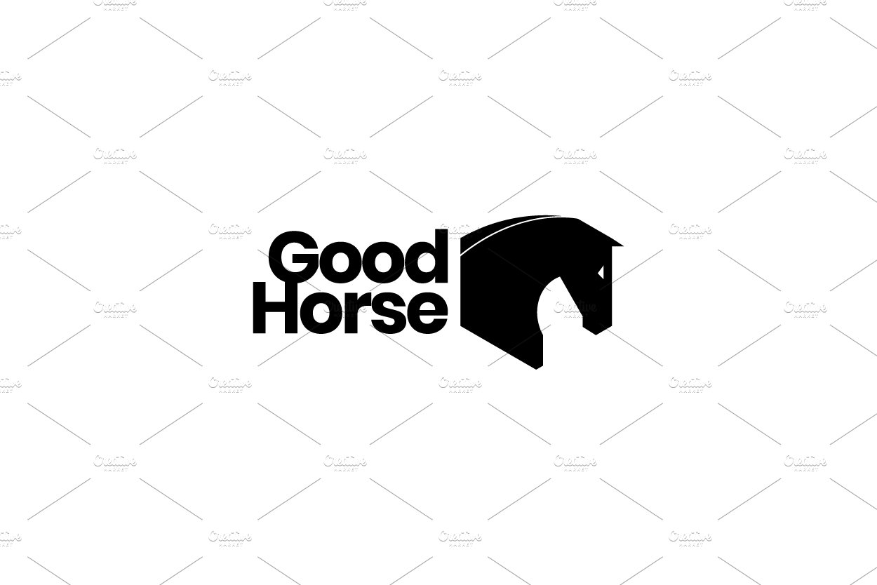 head horse logo design vector cover image.