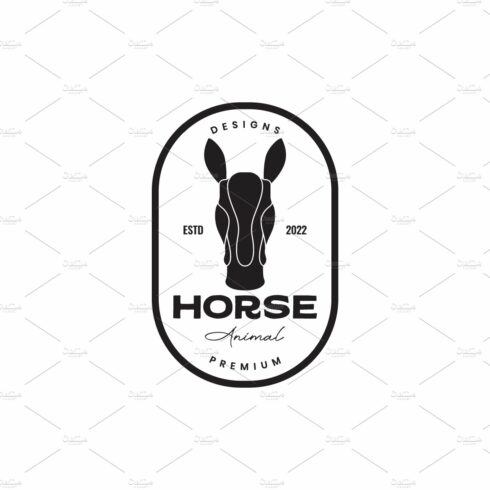 head black horse simple badge logo cover image.