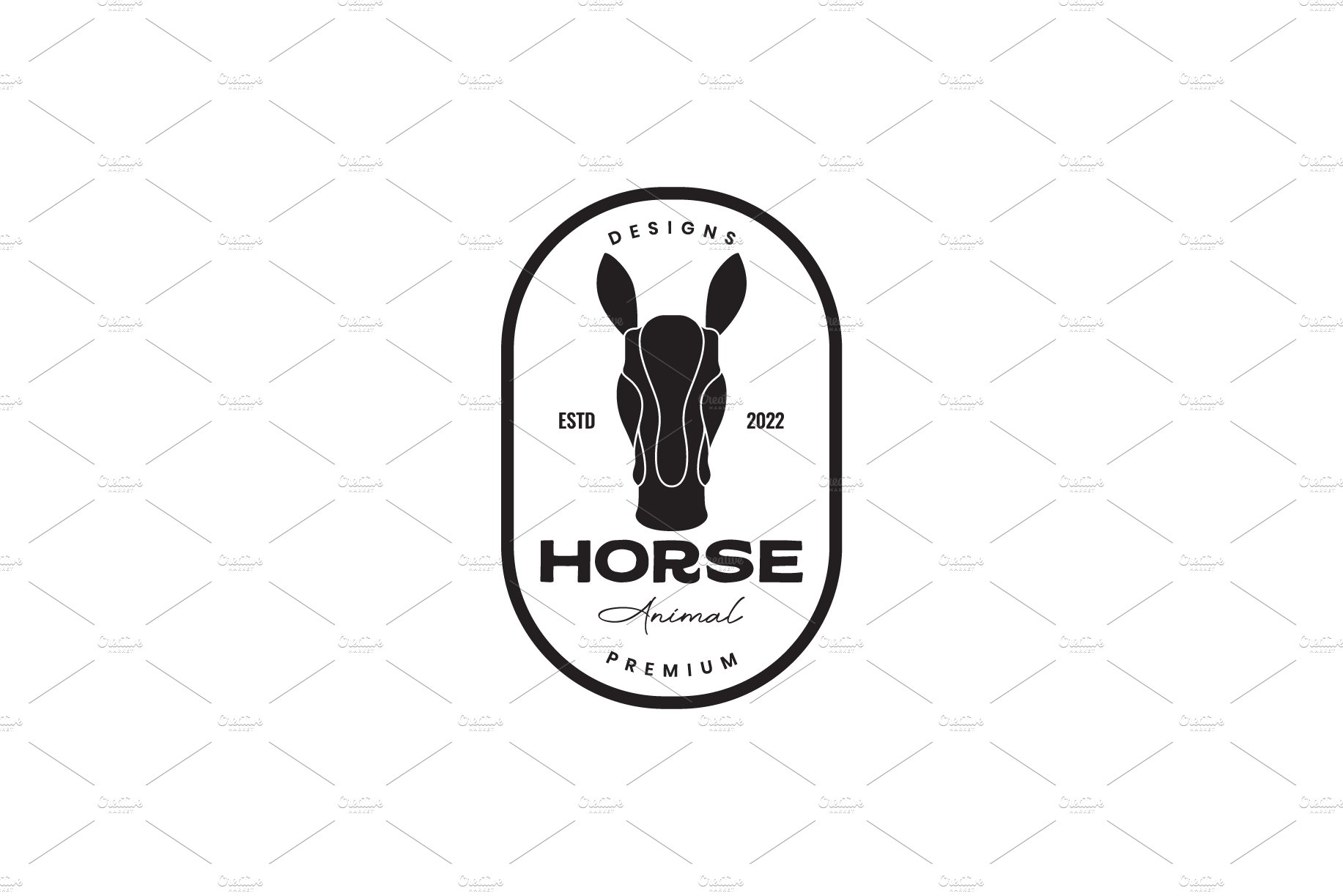 head black horse simple badge logo cover image.