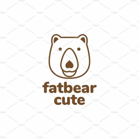 head fat bear cute line logo cover image.