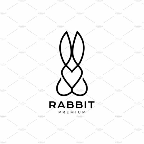 rabbit unique line modern logo cover image.