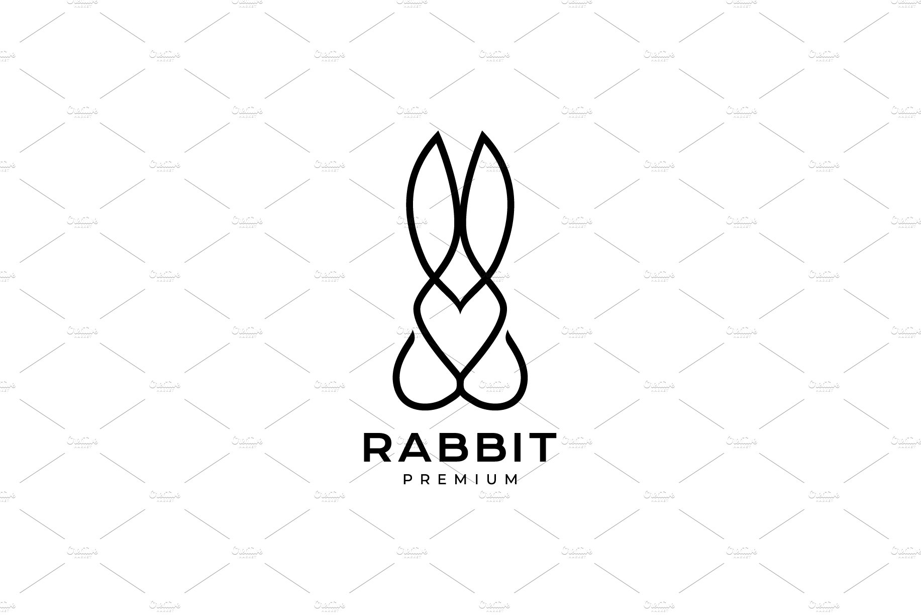 rabbit unique line modern logo cover image.