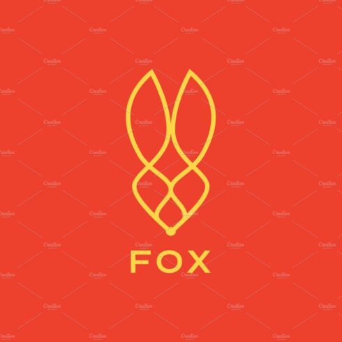 fox head unique modern line logo cover image.