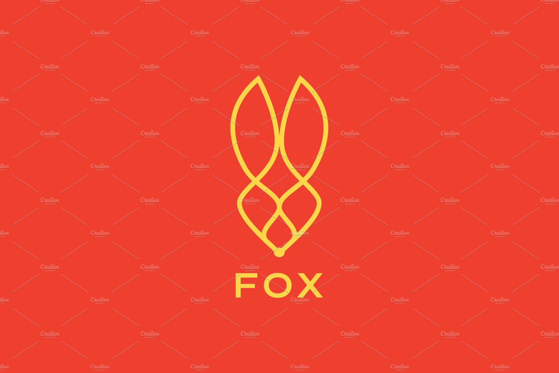 fox head unique modern line logo cover image.