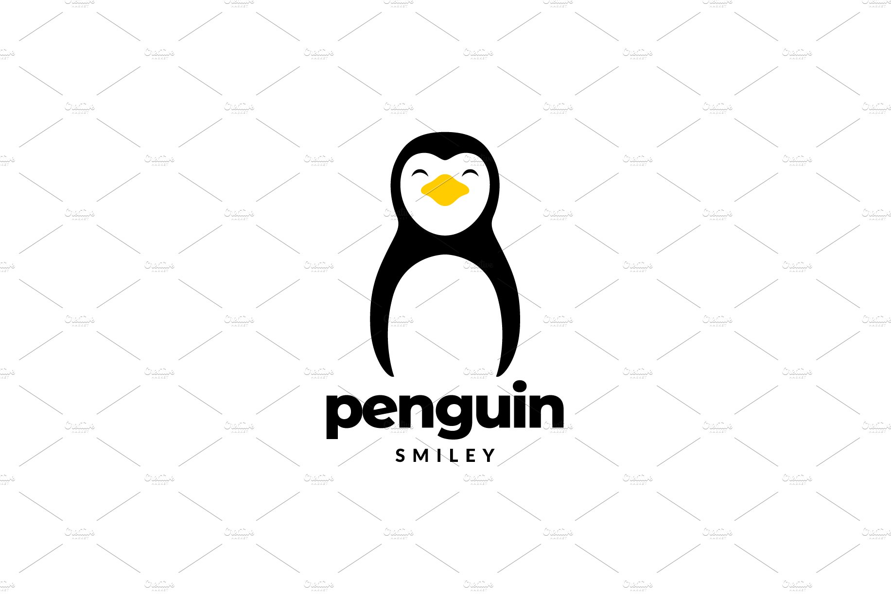 little penguin smile cute logo cover image.