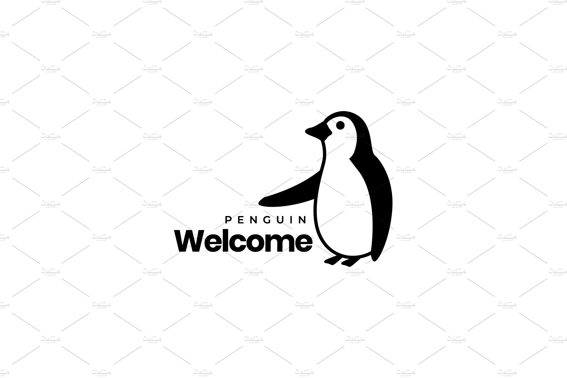 little penguin welcome cute logo cover image.