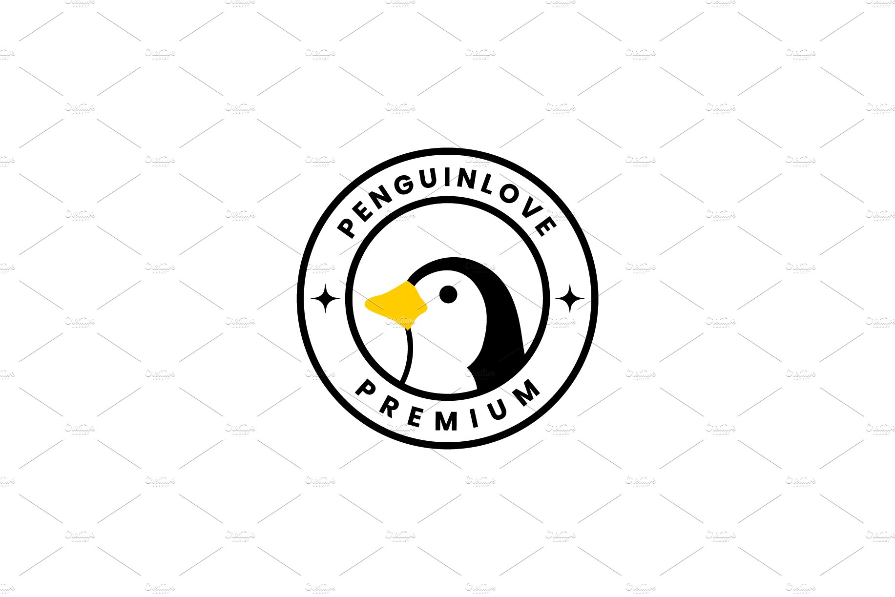head penguin little cute badge logo cover image.