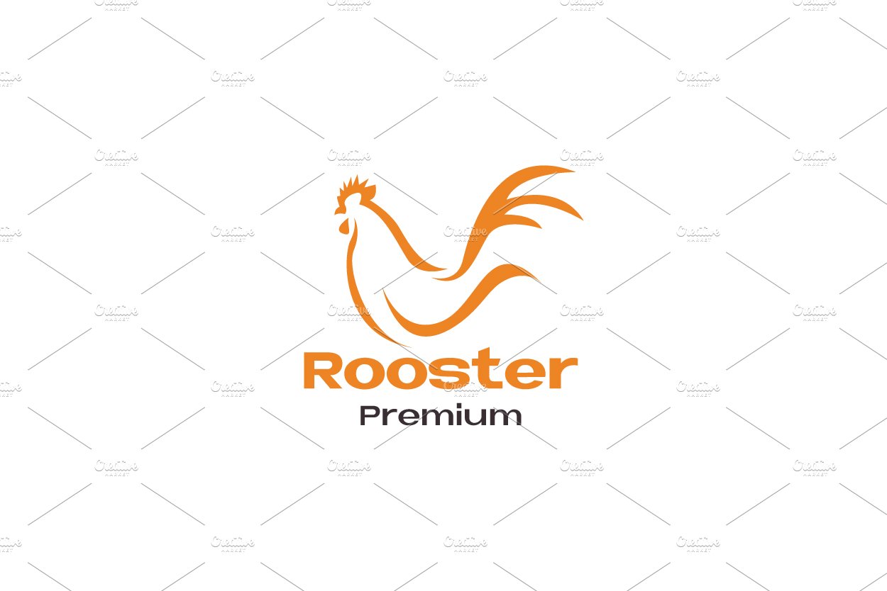 modern shape rooster logo symbol cover image.