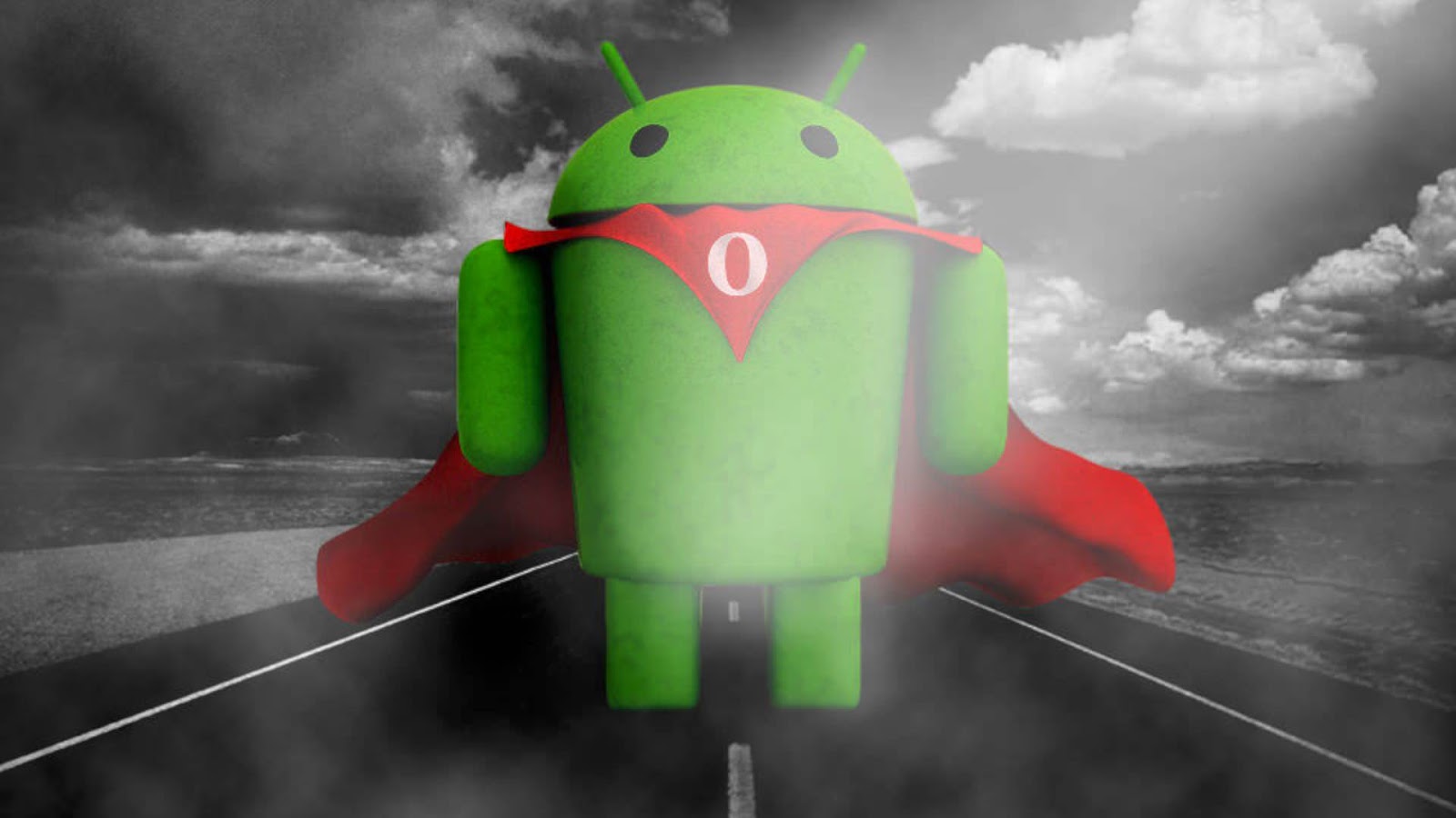Green and red robot with a red cape.