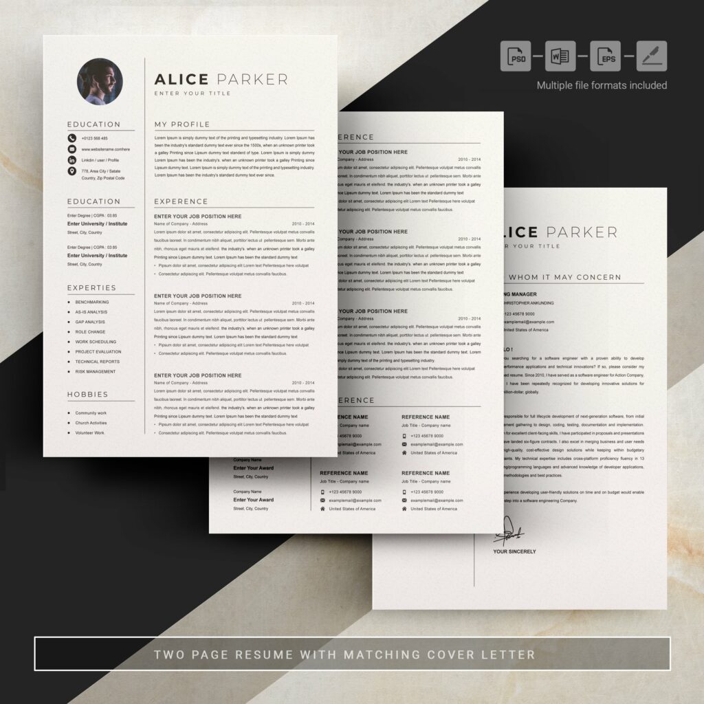 Project Manager Assistant Resume / CV Template – MasterBundles