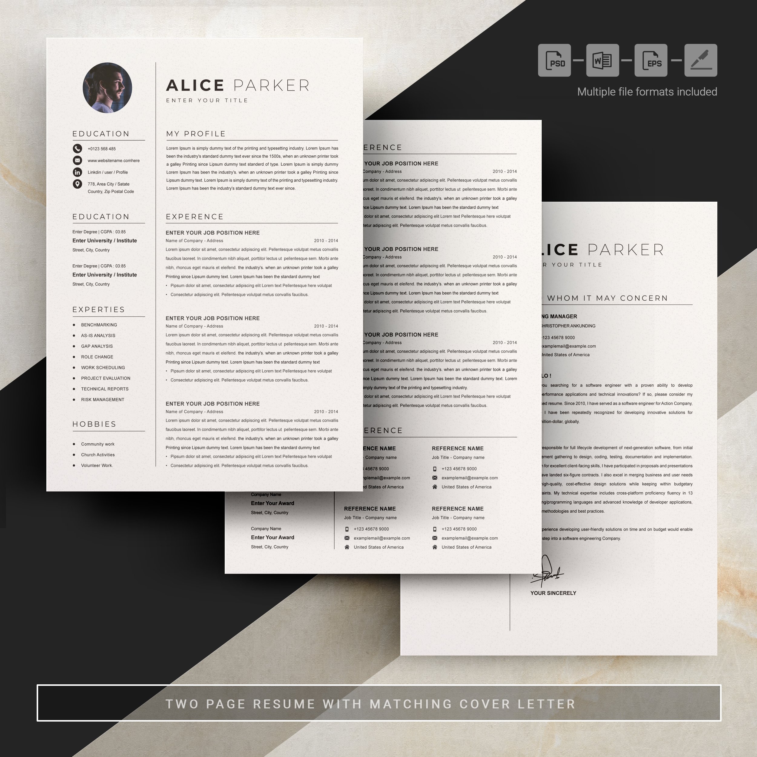 05 3 pages free resume design template 765