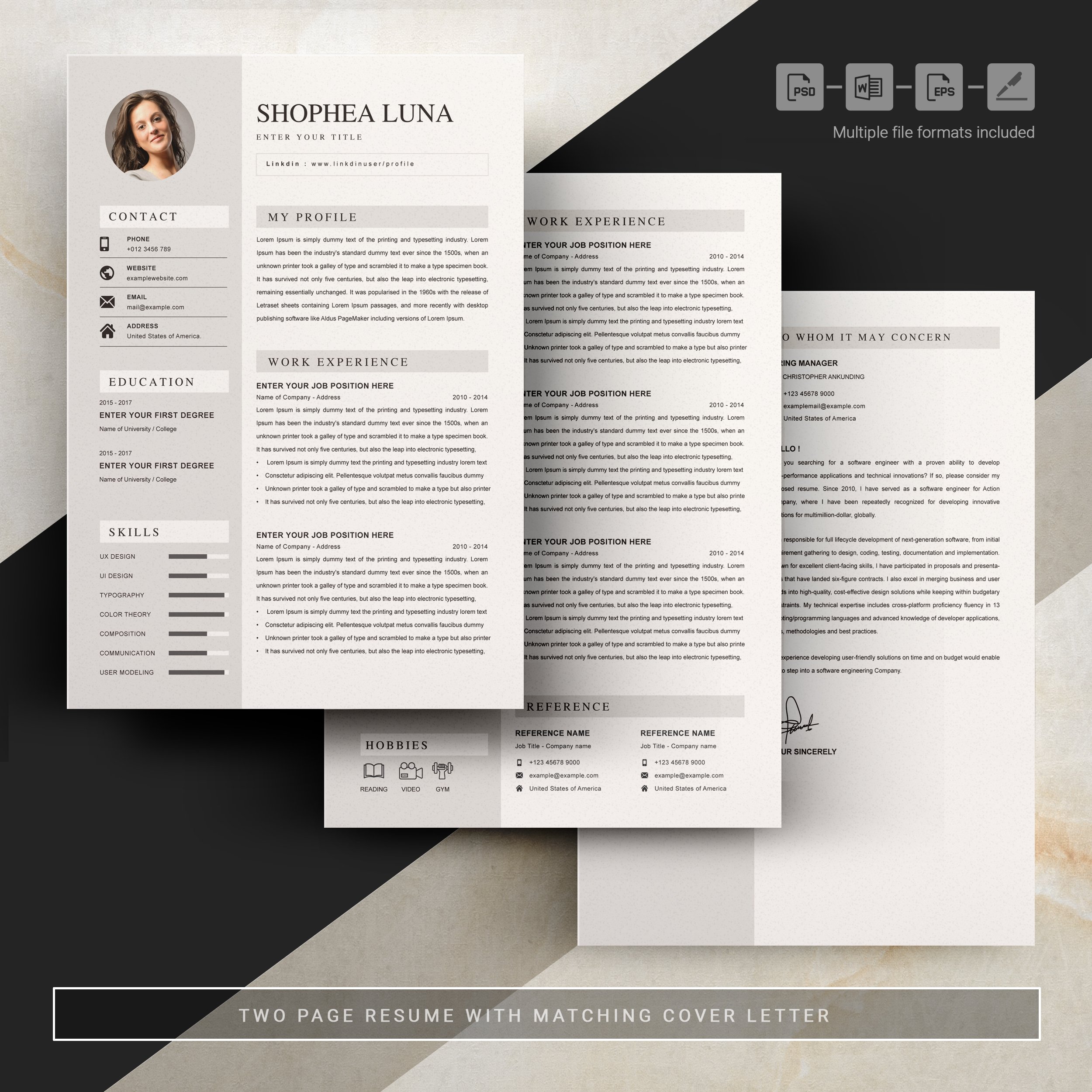 05 3 pages free resume design template 829