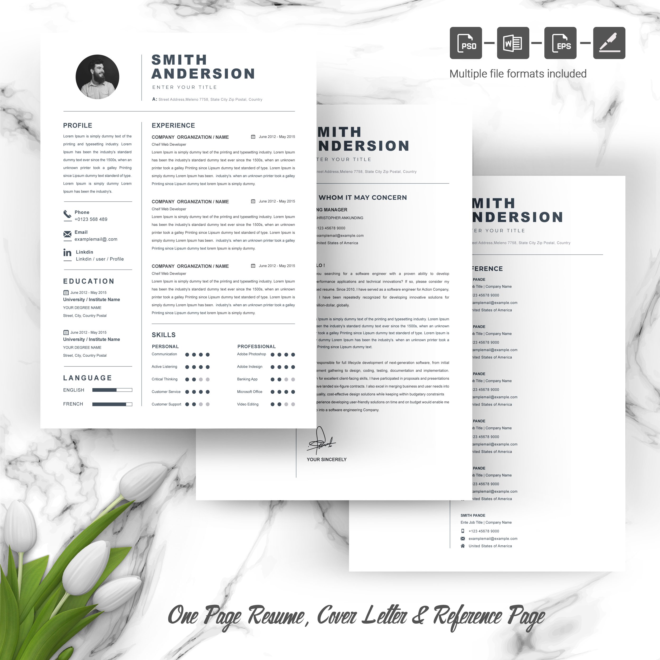 05 3 pages free resume design template 936