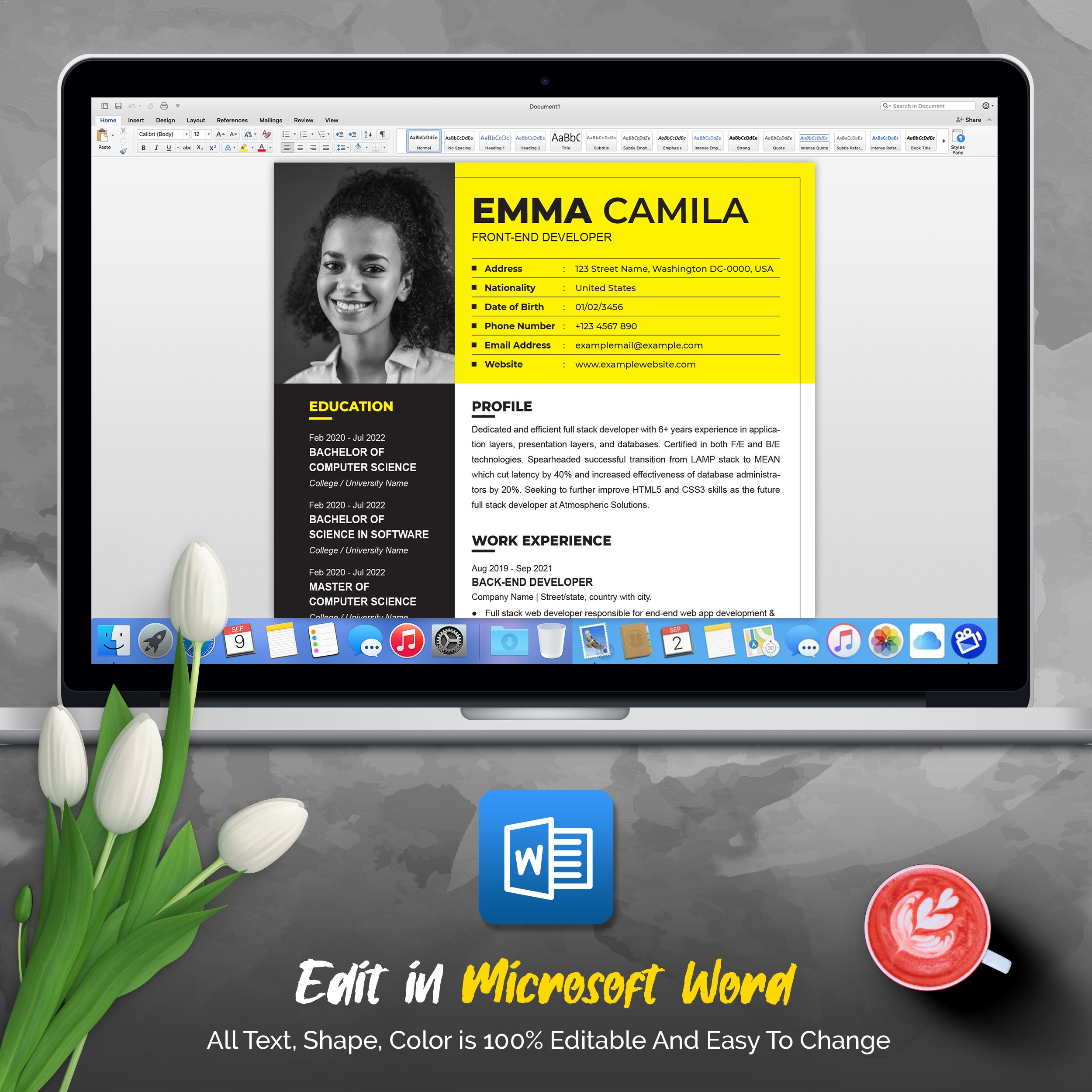 05 5 pages professional ms word aple pages eps photoshop psd resume cv design template design by resume inventor 448