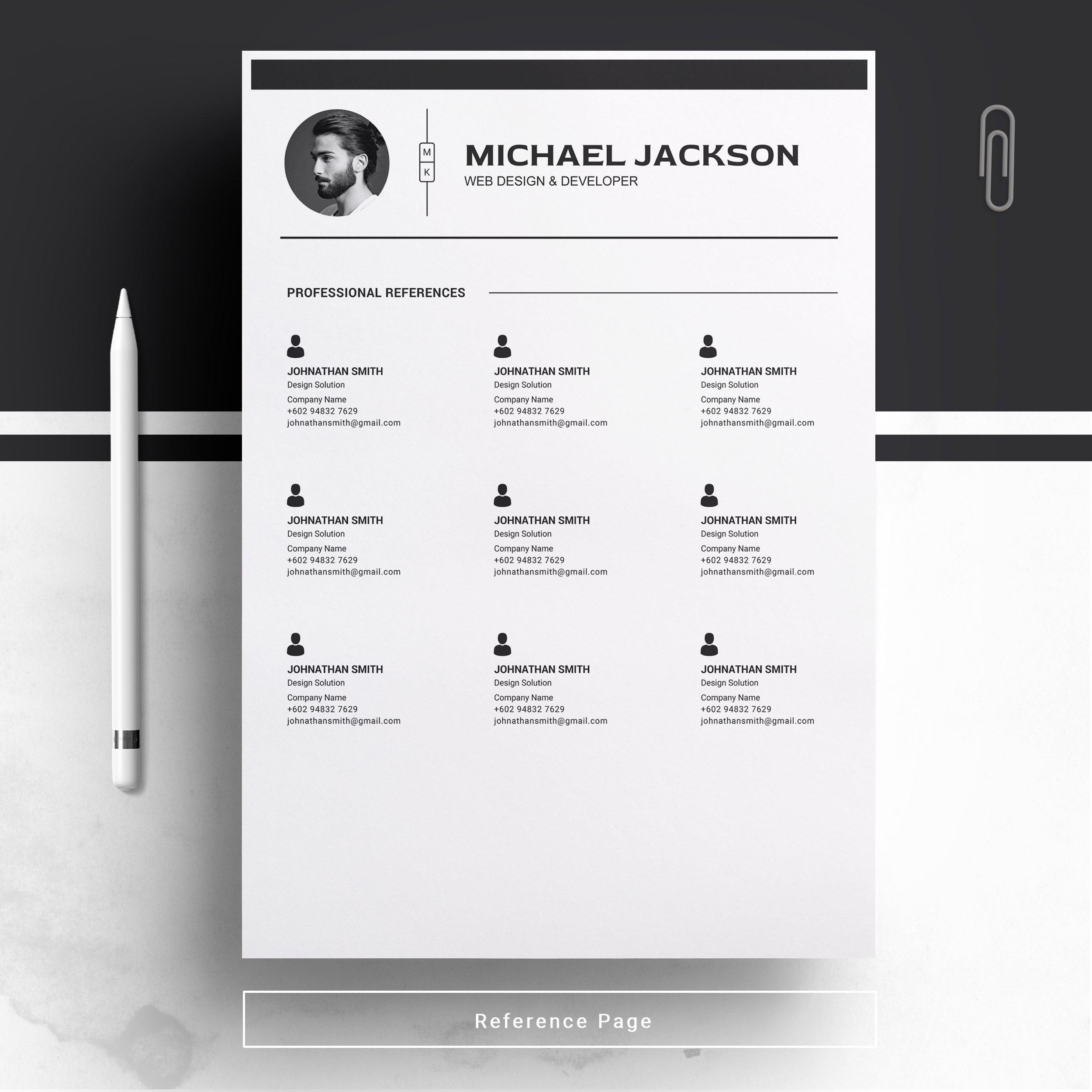 05 free resume page no 02 design template 747